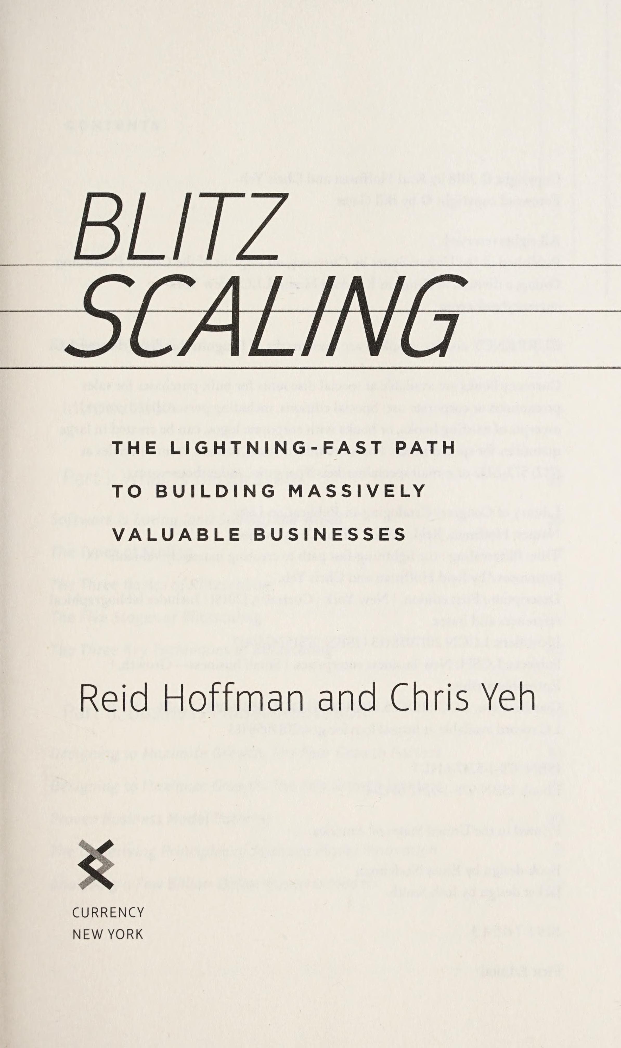 Blitzscaling: The Lightning-Fast Path to Building Massively Valuable Companies