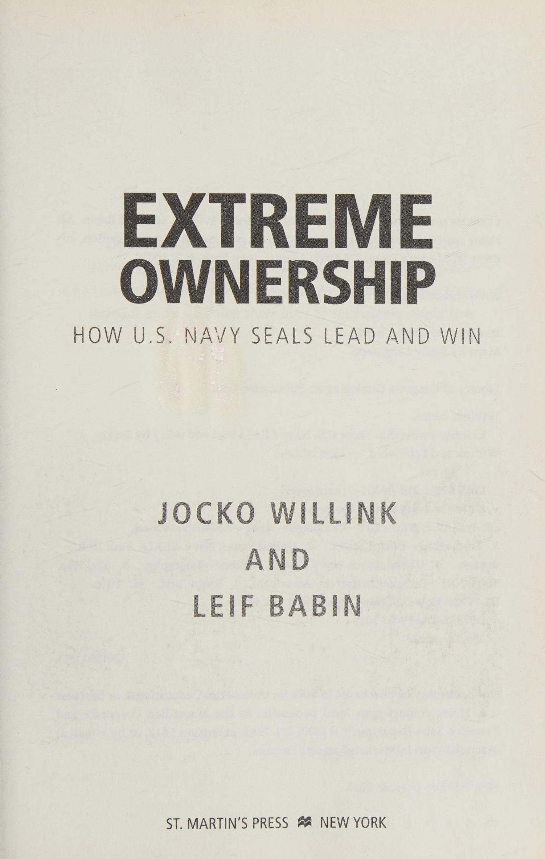 Extreme Ownership